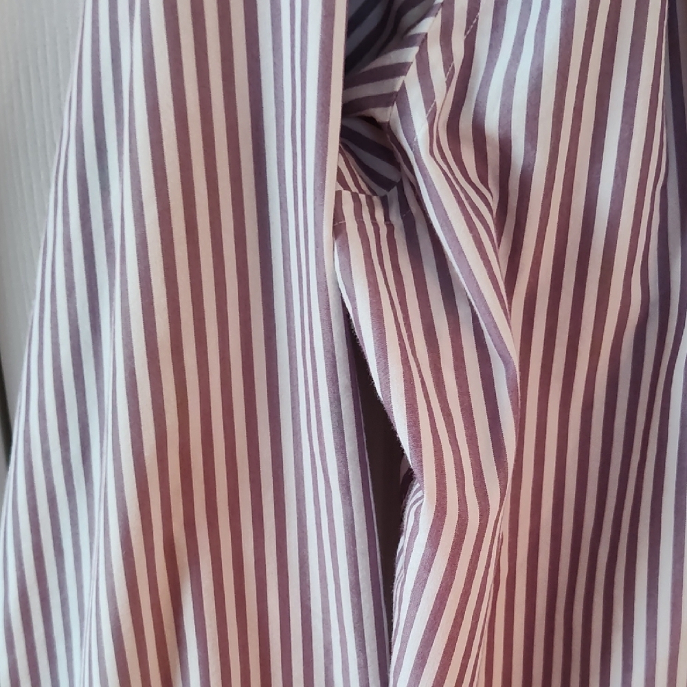 Lands' End Casual Button Down Shirt Purple and White 26W - Picture 4 of 4